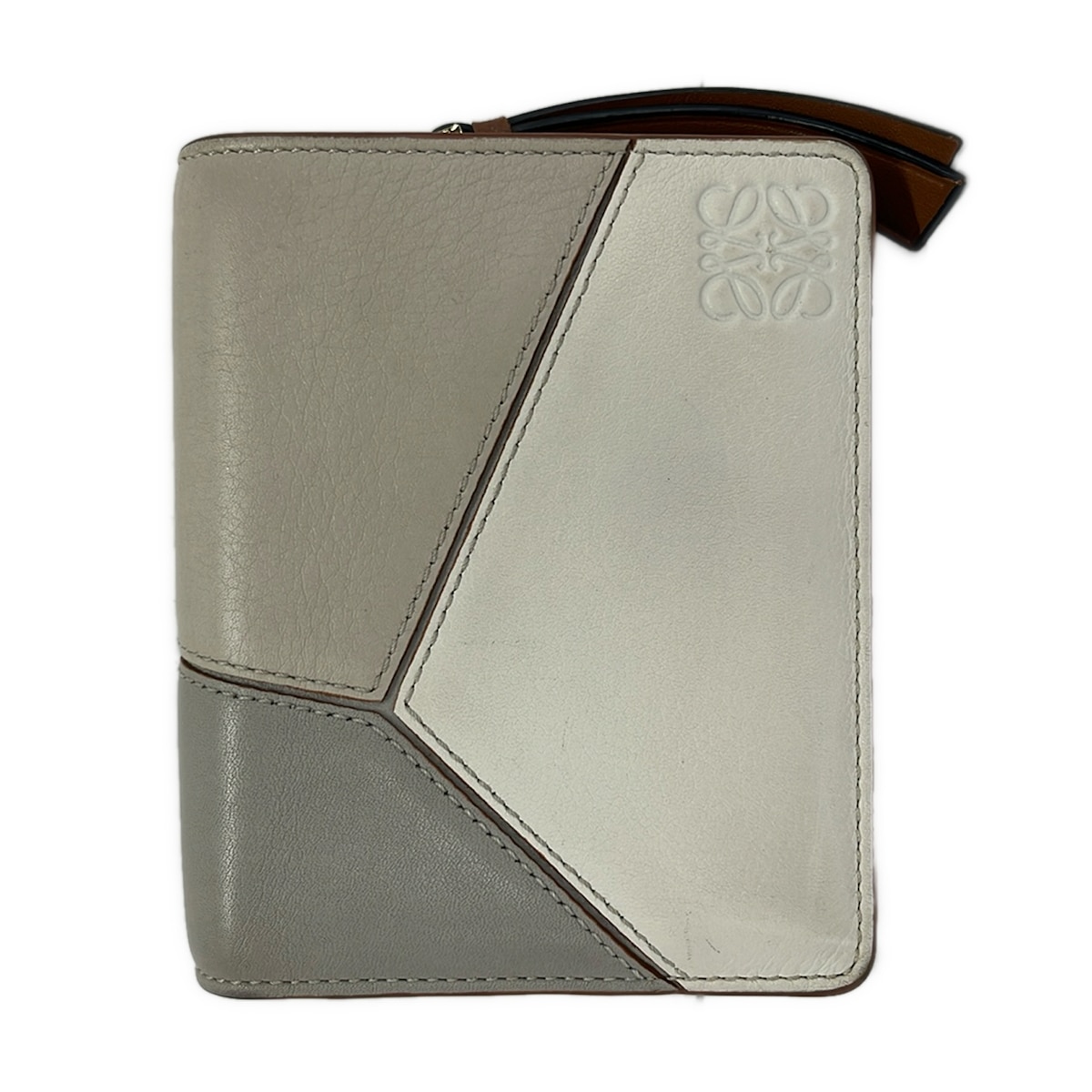 Loewe Puzzle Bifold Wallet Cream Beige Light Gray